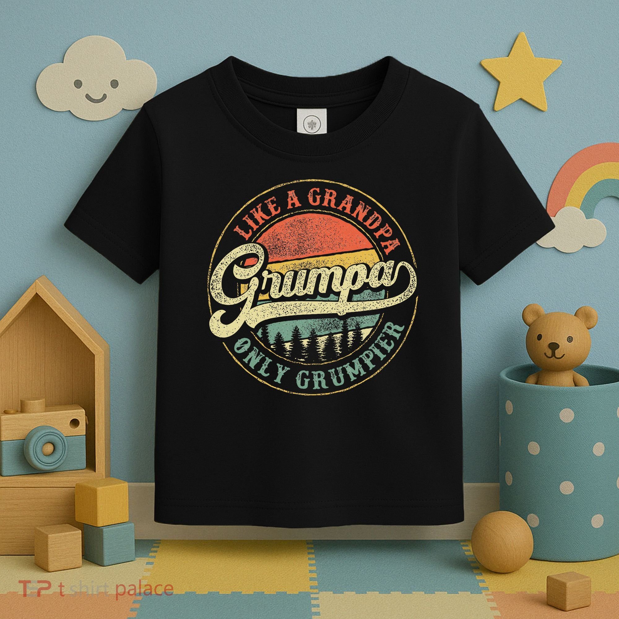 Grumpa Like A Grandpa Only Grumpier Retro Grumpa Definition Toddler T-Shirt
