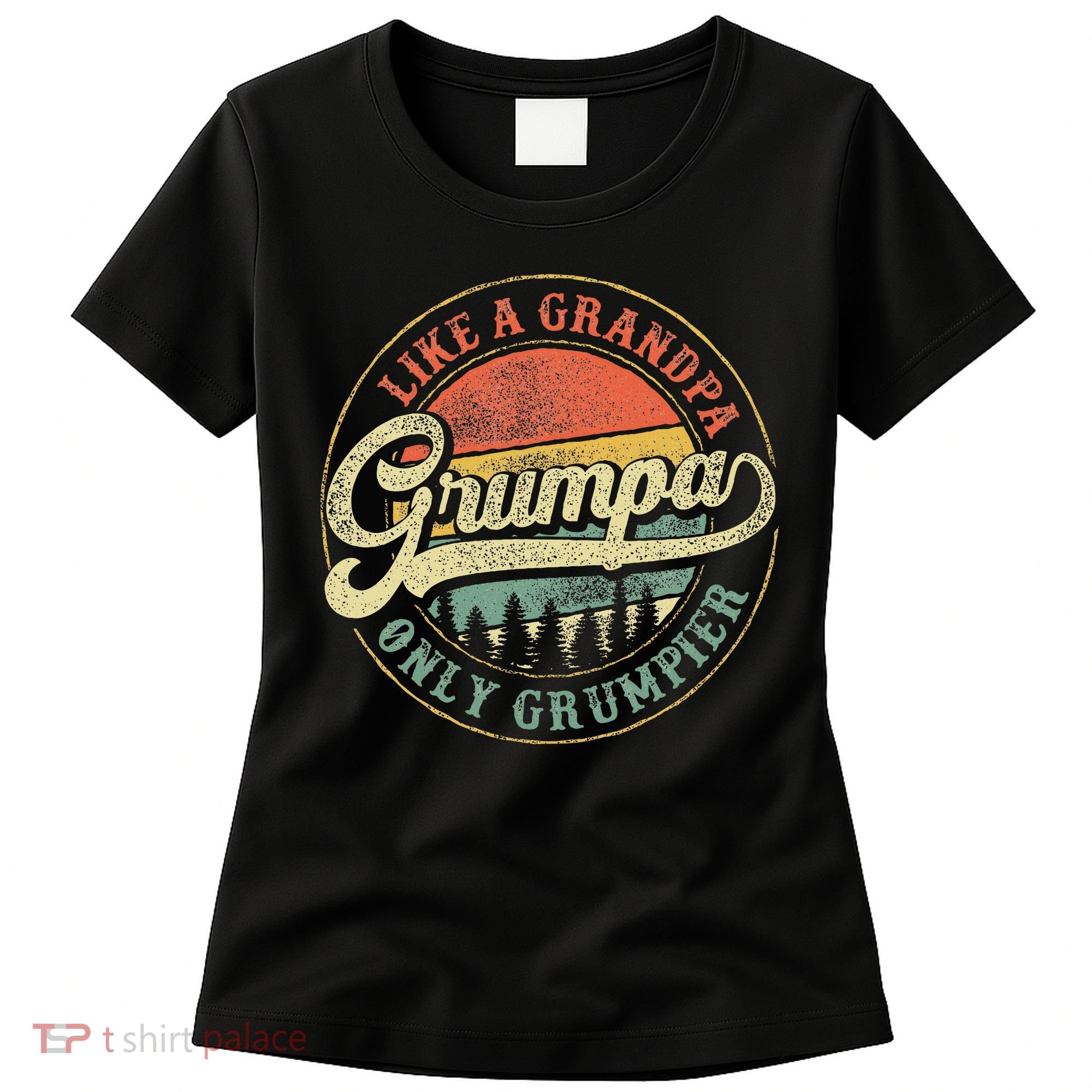 Grumpa Like A Grandpa Only Grumpier Retro Grumpa Definition Women's T-Shirt