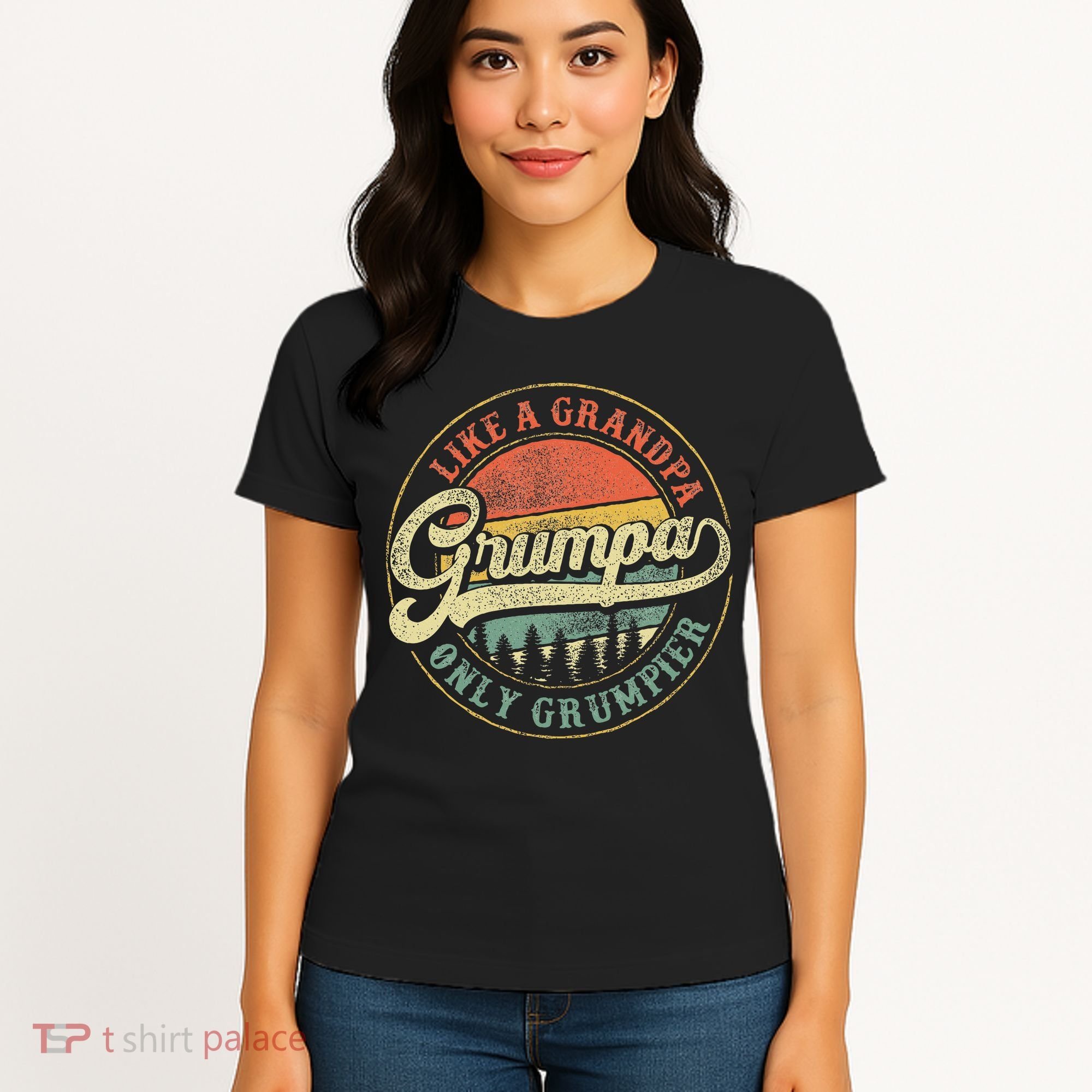 Grumpa Like A Grandpa Only Grumpier Retro Grumpa Definition Women's T-Shirt