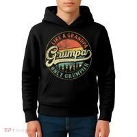 Grumpa Like A Grandpa Only Grumpier Retro Grumpa Definition Kids Hoodie thumb 4