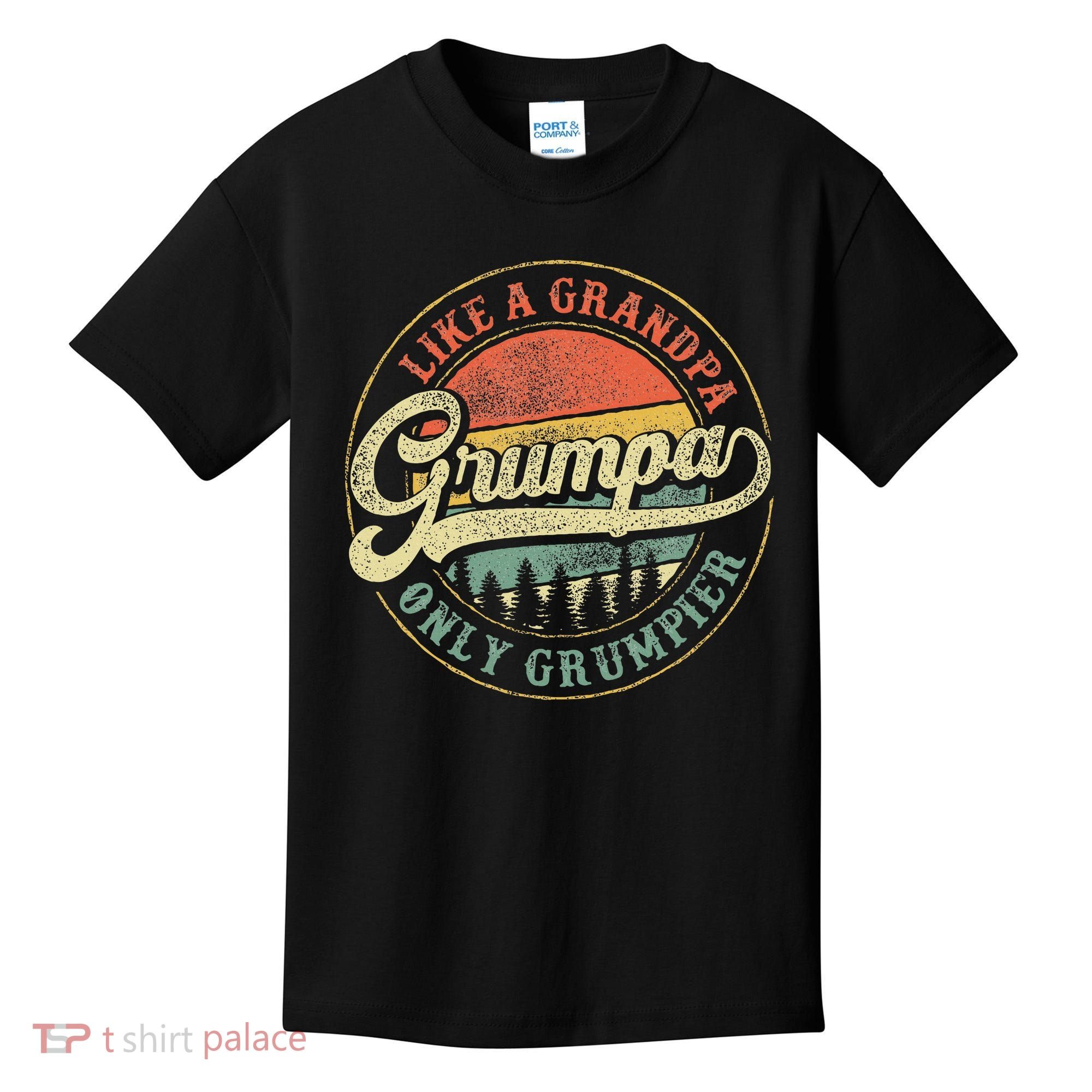 Grumpa Like A Grandpa Only Grumpier Retro Grumpa Definition Kids T-Shirt
