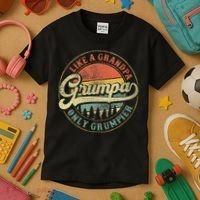 Grumpa Like A Grandpa Only Grumpier Retro Grumpa Definition Kids T-Shirt thumb 3