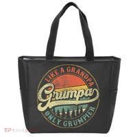 Grumpa Like A Grandpa Only Grumpier Retro Grumpa Definition Tote Bag thumb 0