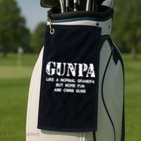 Gunpa Like A Normal Grandpa But More Fun And Owns Guns Golf Towel thumb 2