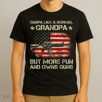 Gunpa Like A Normal Grandpa But More Fun And Owns Guns T-Shirt thumb 3