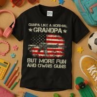 Gunpa Like A Normal Grandpa But More Fun And Owns Guns Kids T-Shirt thumb 3