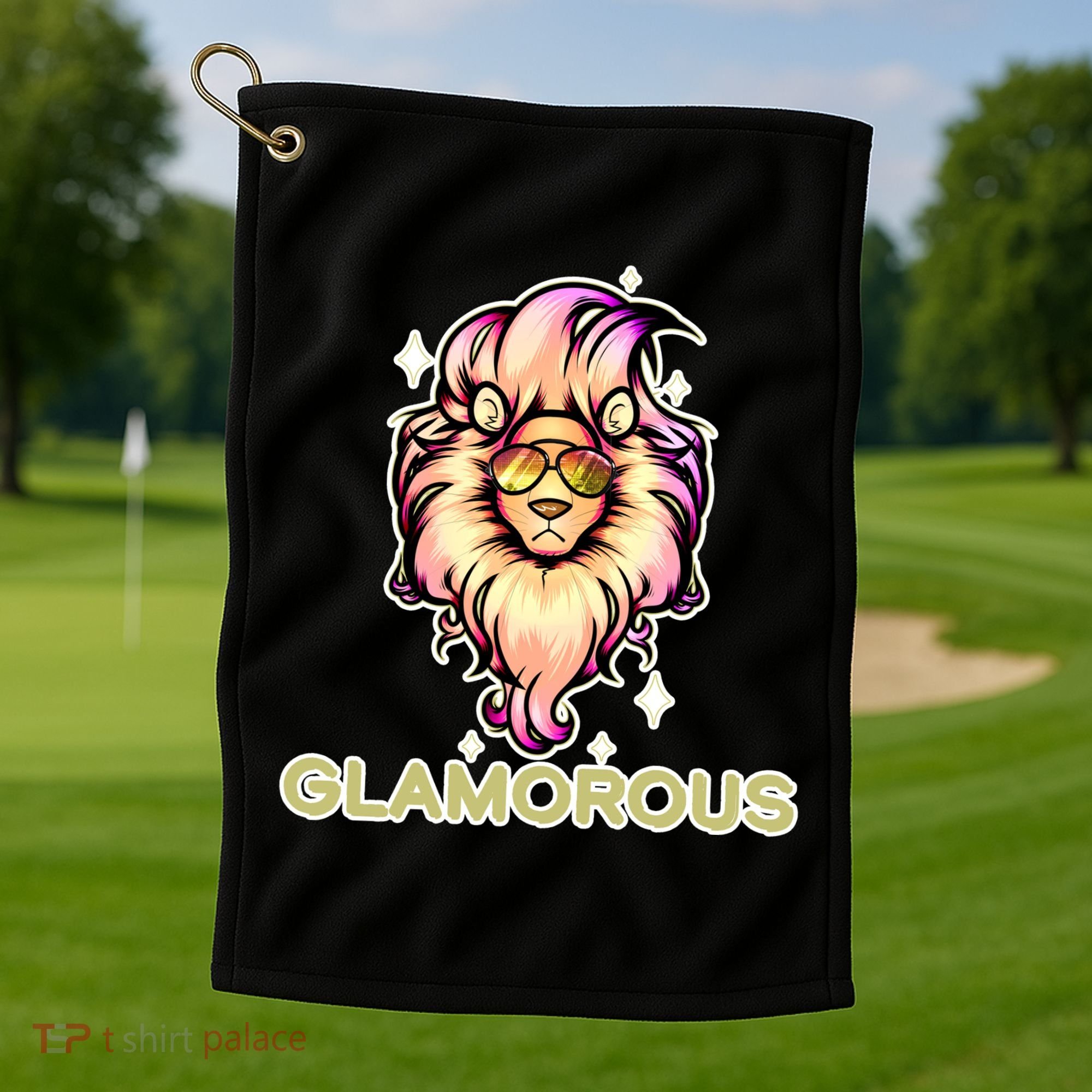 Glamorous Lion Golf Towel