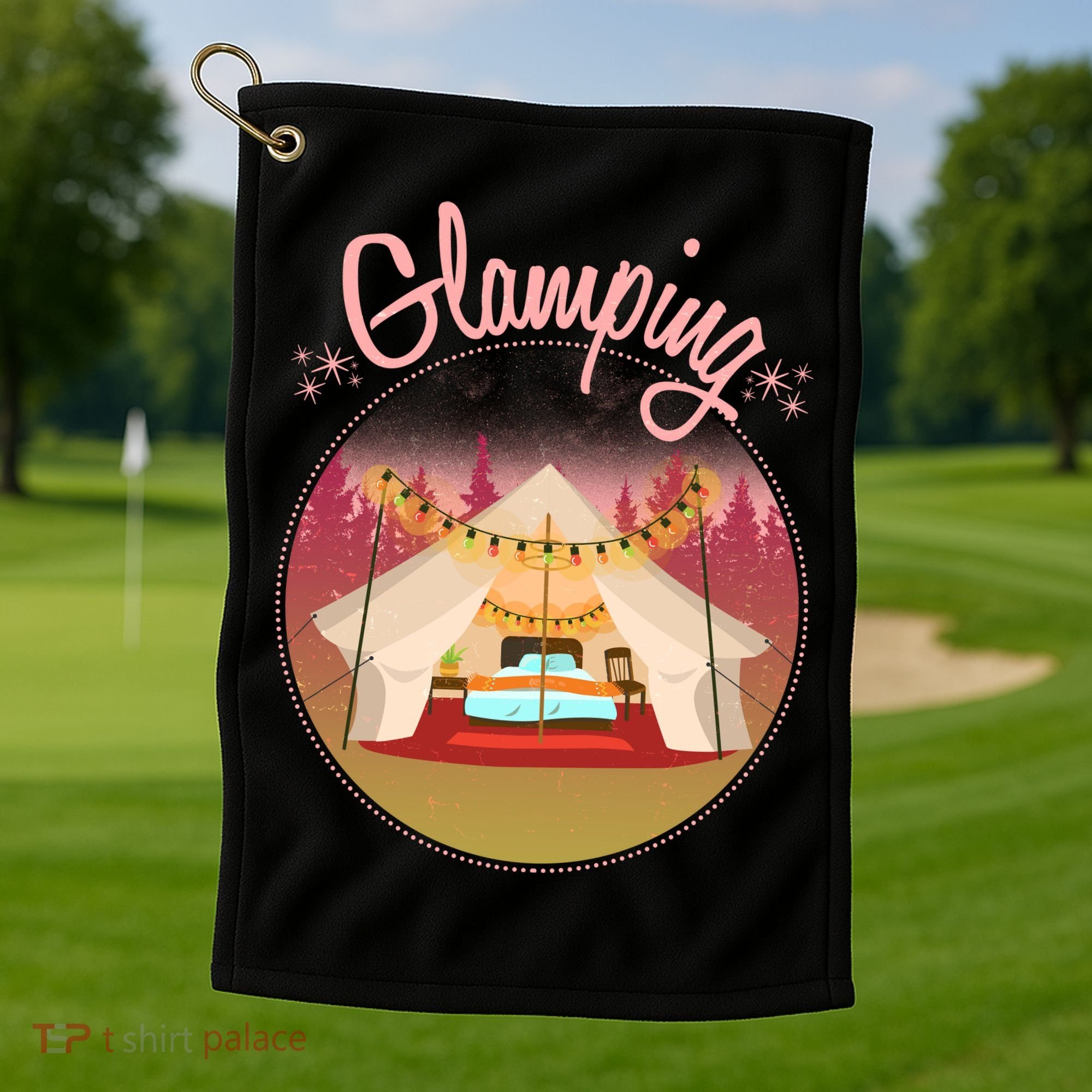 Glamping Fancy Camping  Golf Towel