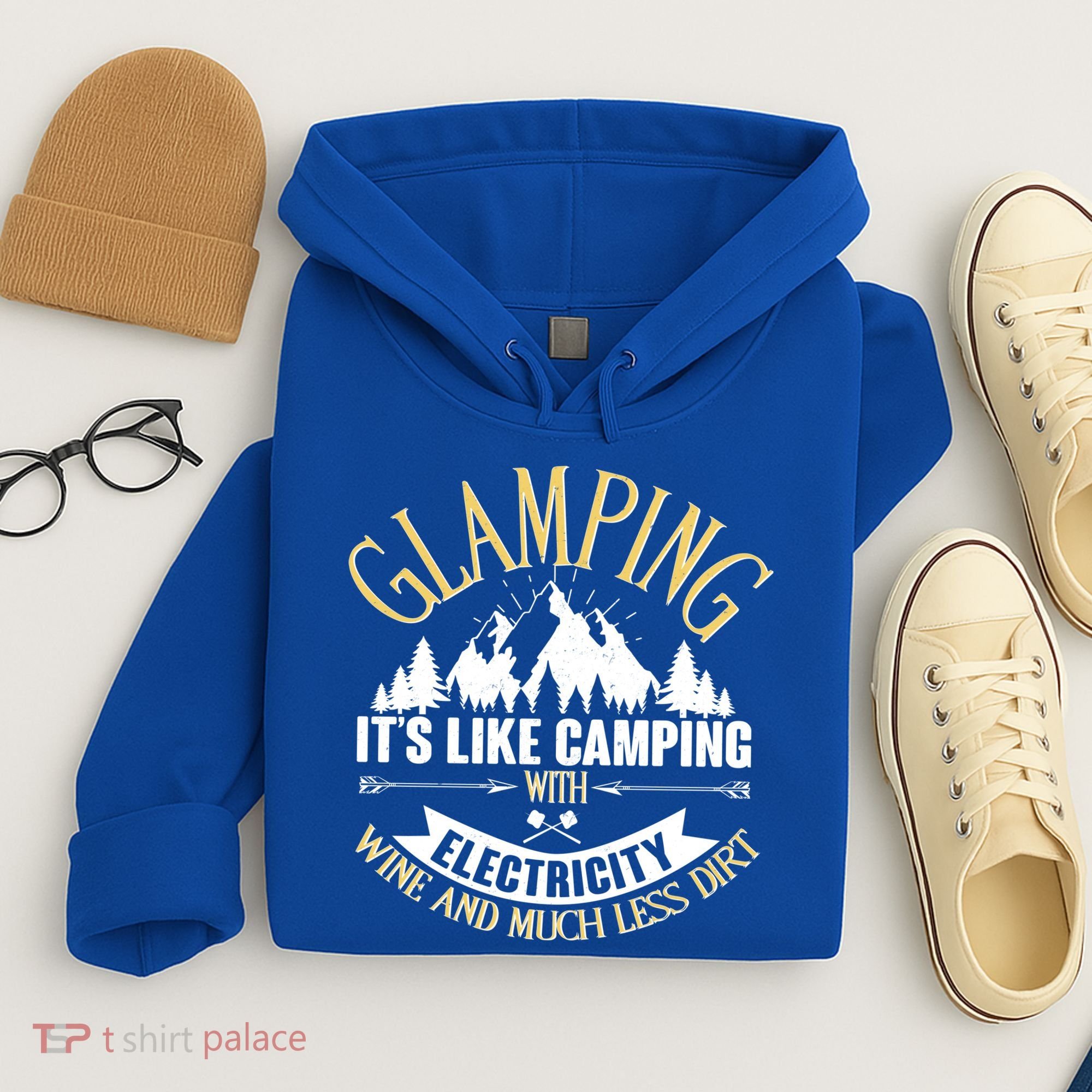 Glamping It's Like Camping with Electricity Hoodie