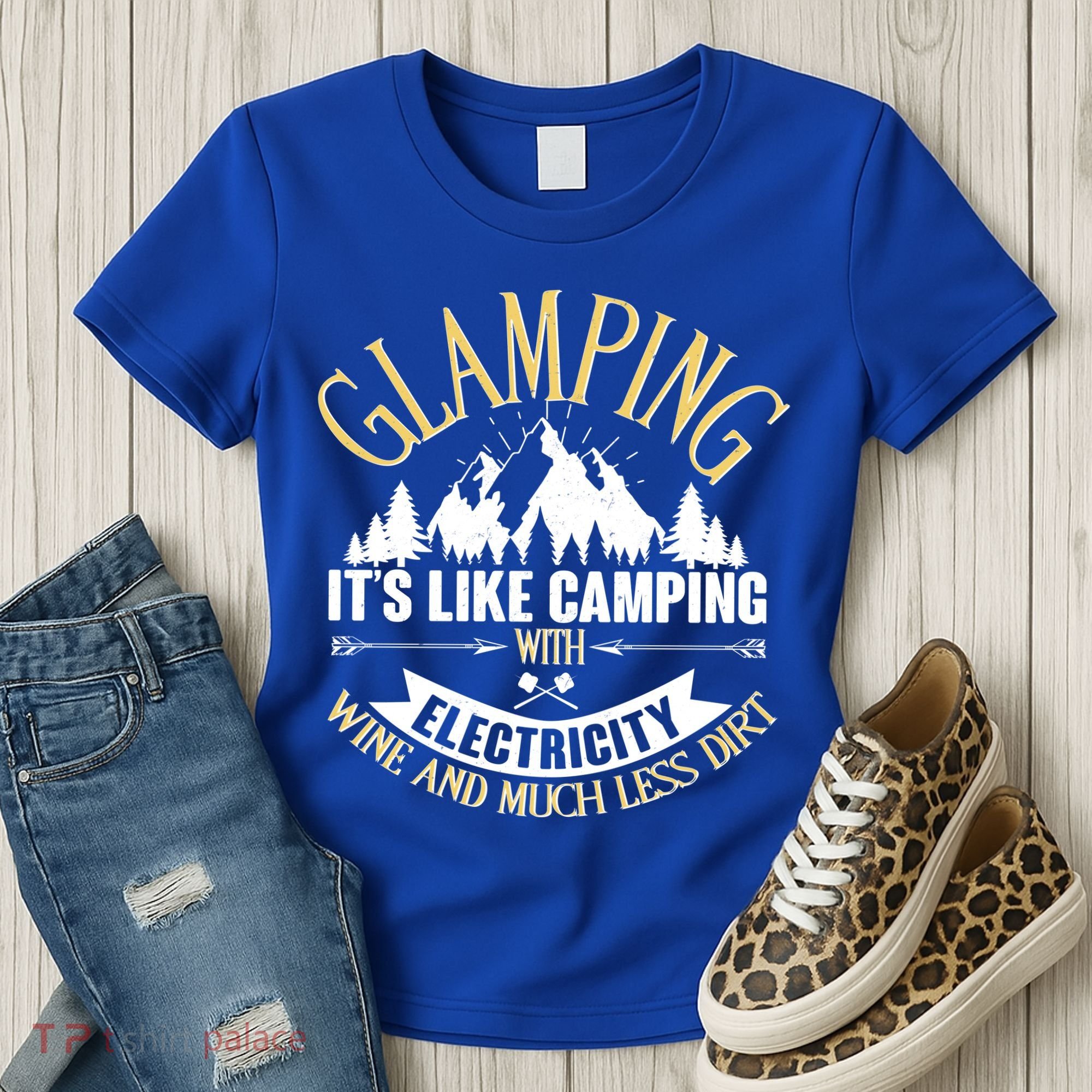 Glamping It's Like Camping with Electricity Women's T-Shirt