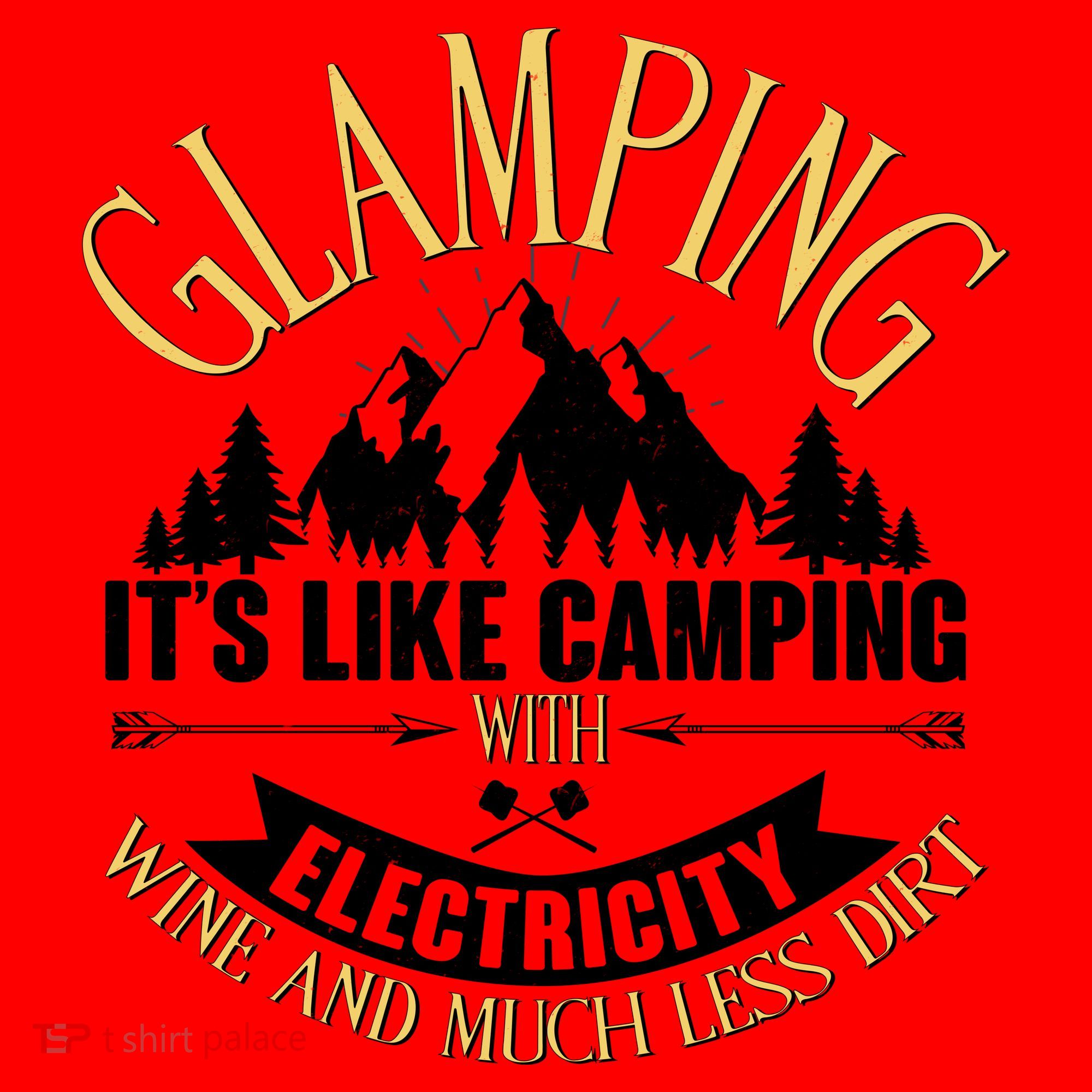 Glamping It's Like Camping with Electricity Santa Hat