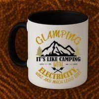 Glamping Like Camping With Electricity Wine Less Dirt Coffee Mug thumb 2