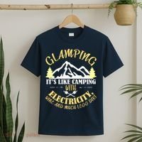 Glamping Like Camping With Electricity Wine Less Dirt T-Shirt thumb 2