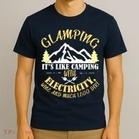 Glamping Like Camping With Electricity Wine Less Dirt T-Shirt thumb 3