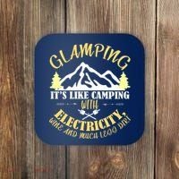Glamping Like Camping With Electricity Wine Less Dirt Coaster thumb 0