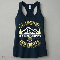 Glamping Like Camping With Electricity Wine Less Dirt Women's Tank Top thumb 3