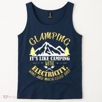 Glamping Like Camping With Electricity Wine Less Dirt Tank Top thumb 2