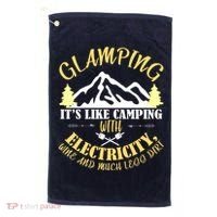 Glamping Like Camping With Electricity Wine Less Dirt Golf Towel thumb 0