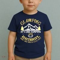 Glamping Like Camping With Electricity Wine Less Dirt Toddler T-Shirt thumb 2