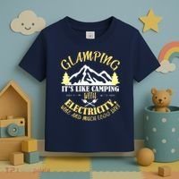 Glamping Like Camping With Electricity Wine Less Dirt Toddler T-Shirt thumb 3