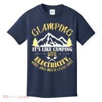 Glamping Like Camping With Electricity Wine Less Dirt Kids T-Shirt thumb 0