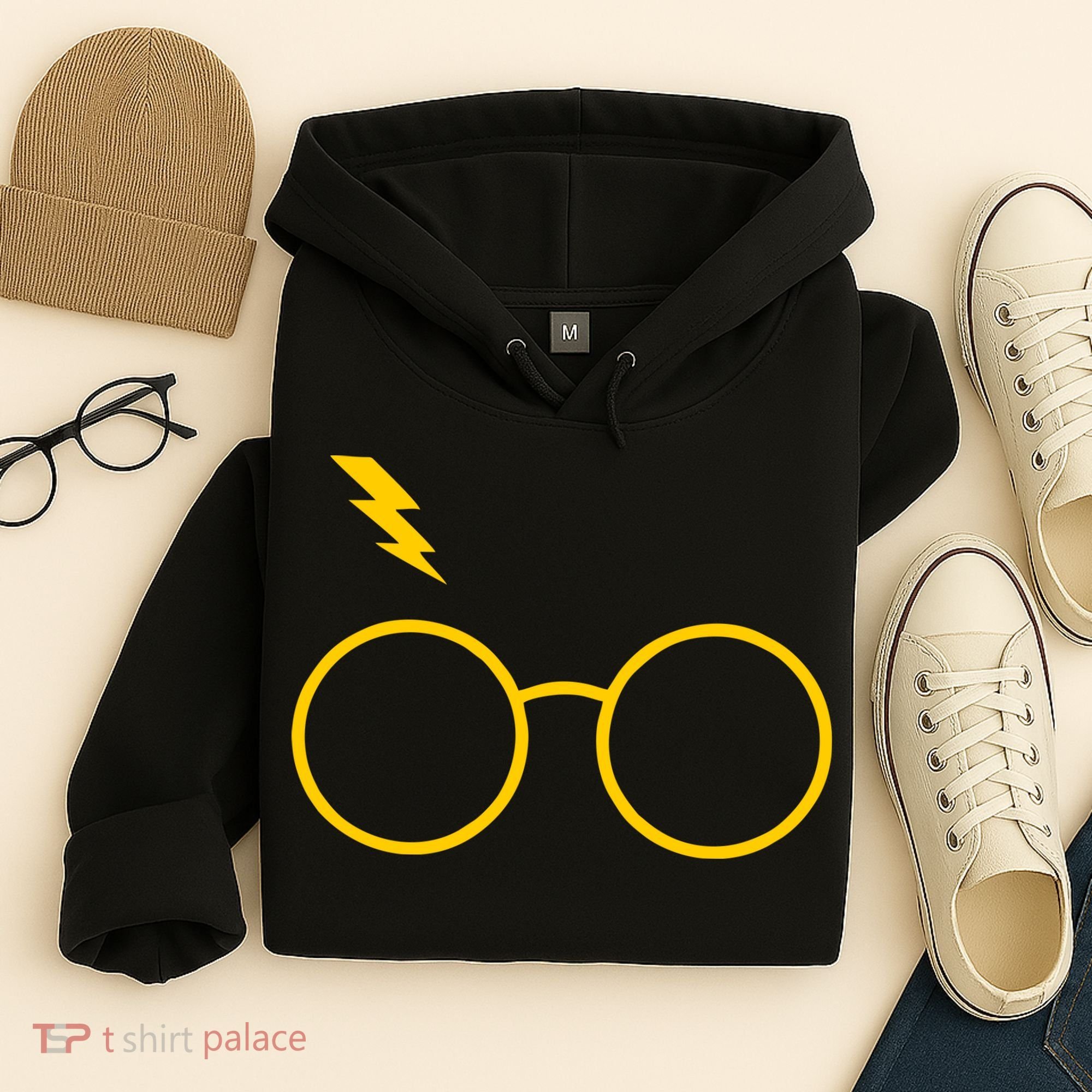 Glasses and Lightening Scar Wizard Logo Hoodie