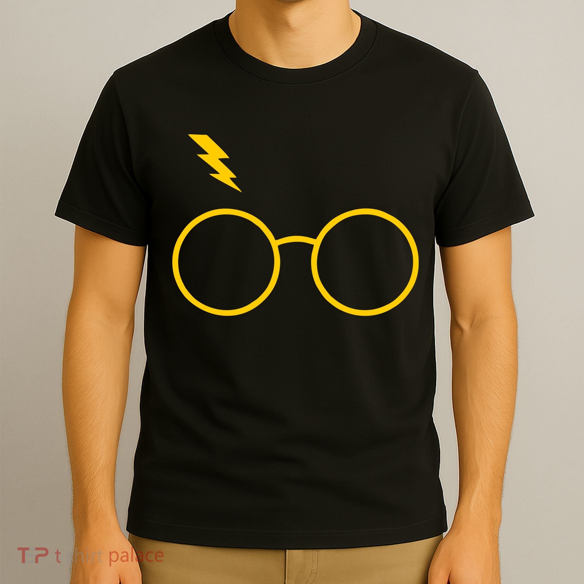 Glasses and Lightening Scar Wizard Logo T-Shirt