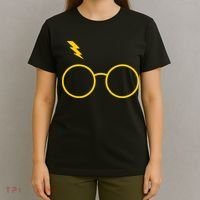 Glasses and Lightening Scar Wizard Logo T-Shirt thumb 4