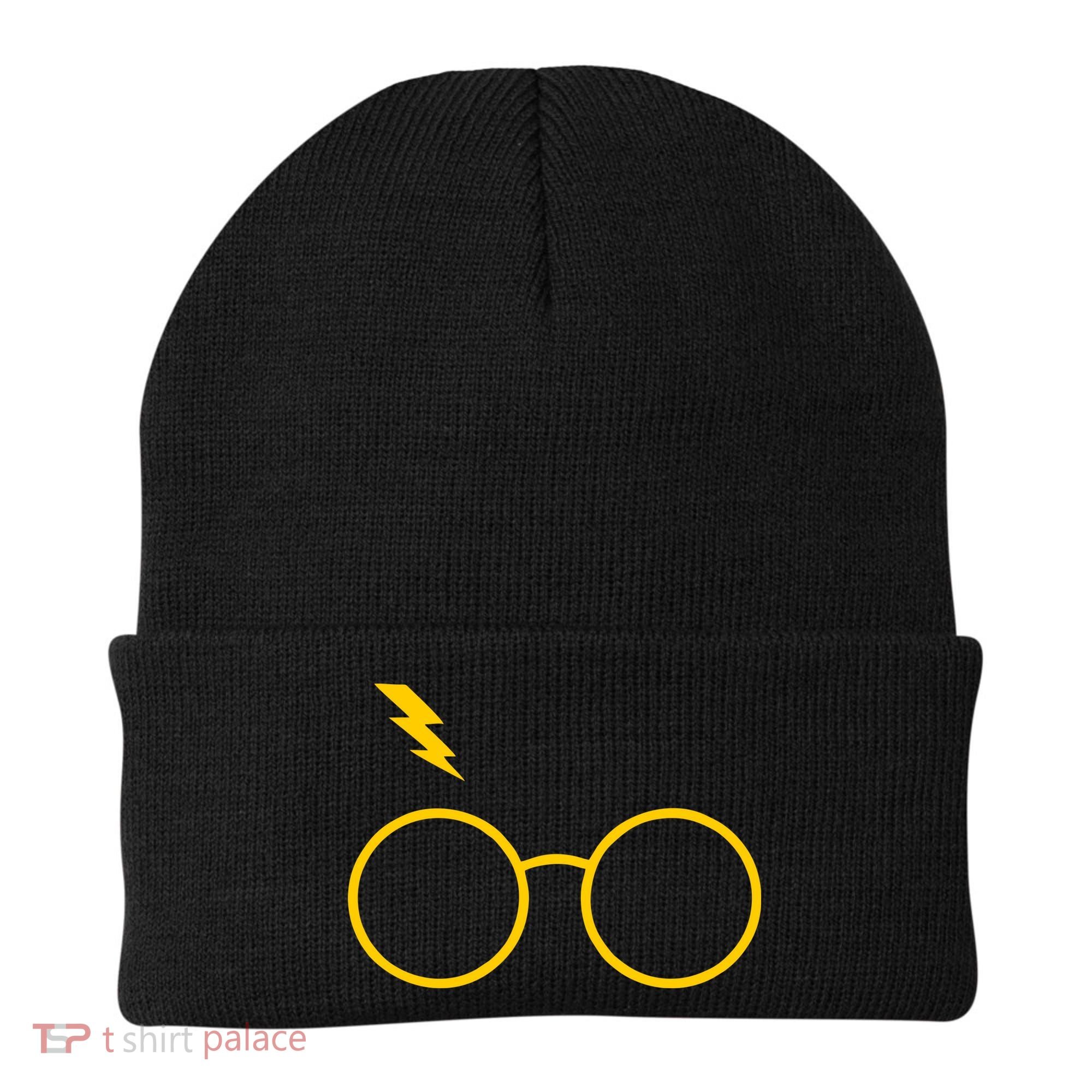 Glasses and Lightening Scar Wizard Logo Beanie