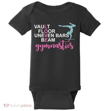 Gymnastics Love Beam Gymnastics Baby Bodysuit