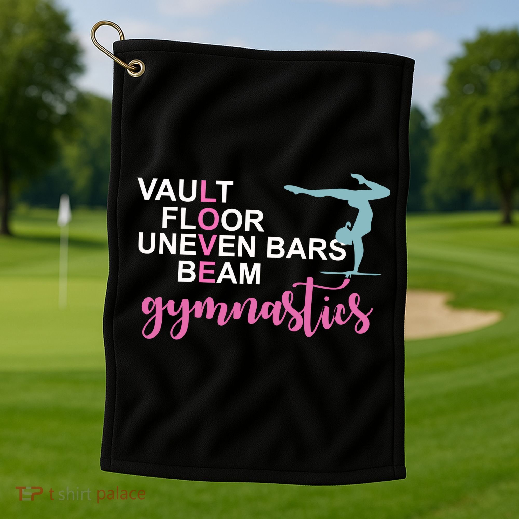 Gymnastics Love Beam Gymnastics Golf Towel