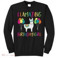 Girl Llama Birthday Llamazing Party Alpaca Balloons Gift Sweatshirt thumb 0