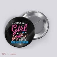 Girl Loves Breaststroke Breaststroke Swimmer Button thumb 0