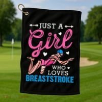 Girl Loves Breaststroke Breaststroke Swimmer Golf Towel thumb 1