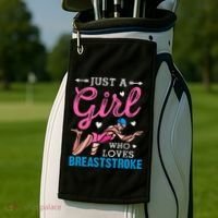 Girl Loves Breaststroke Breaststroke Swimmer Golf Towel thumb 2