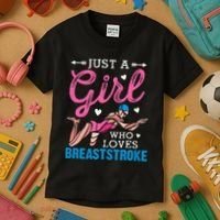 Girl Loves Breaststroke Breaststroke Swimmer Kids T-Shirt thumb 3