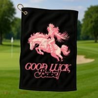 Good Luck Babe Retro 90s Birthday Gifts Golf Towel thumb 1