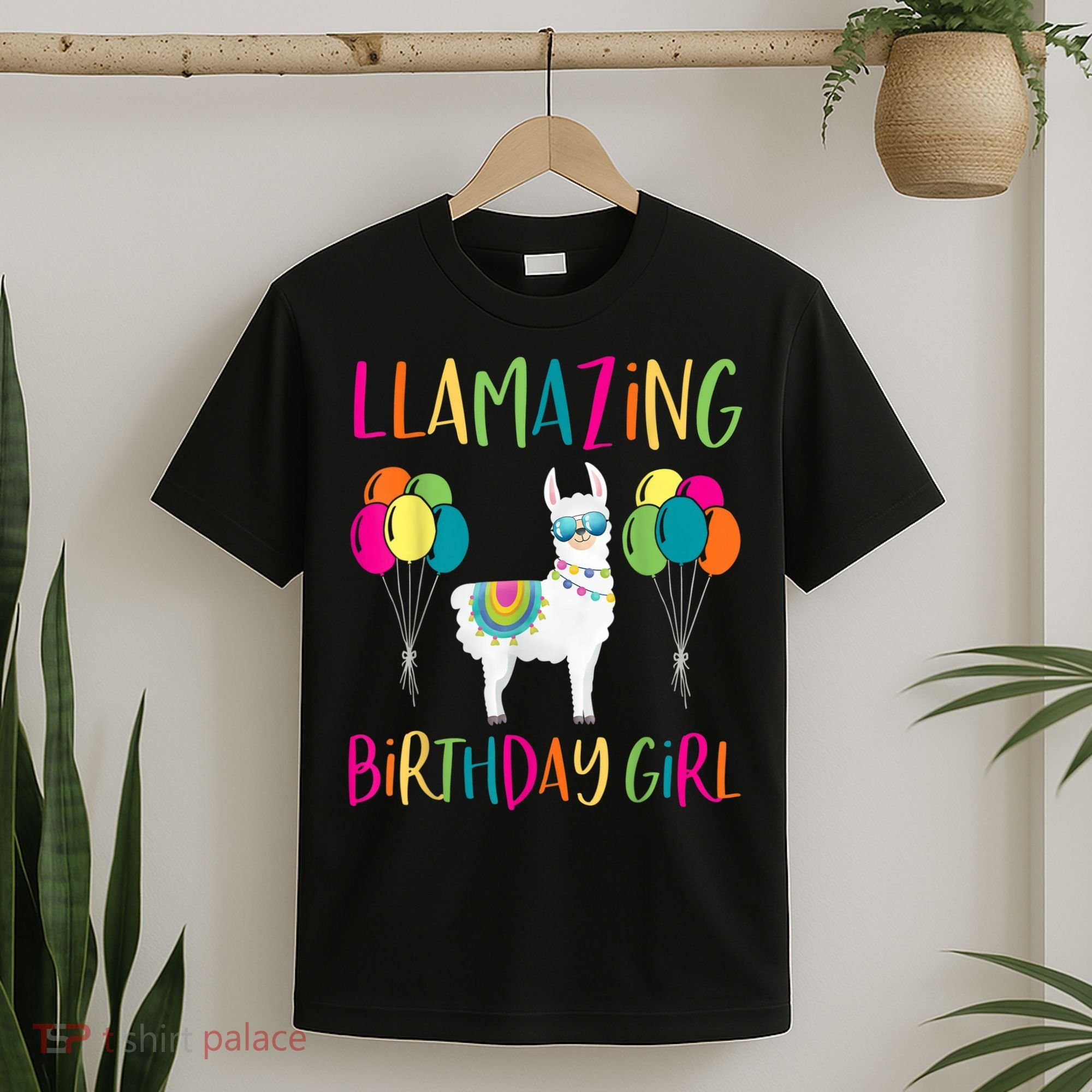 Girl Llama Birthday LLamazing Party Alpaca Balloons T-Shirt