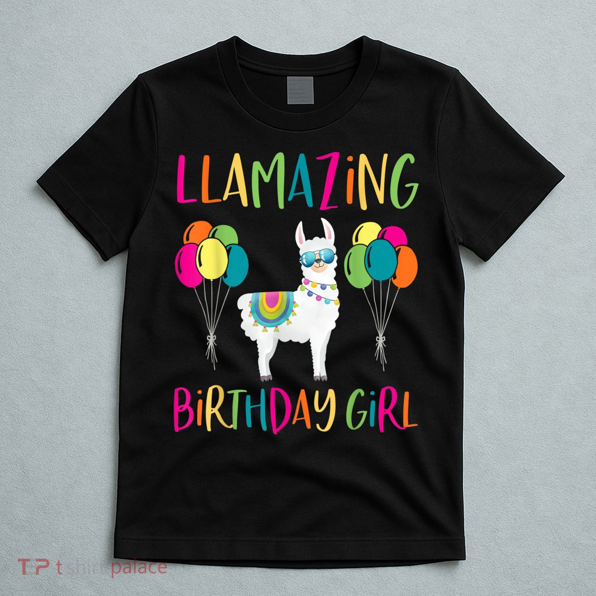 Girl Llama Birthday LLamazing Party Alpaca Balloons T-Shirt