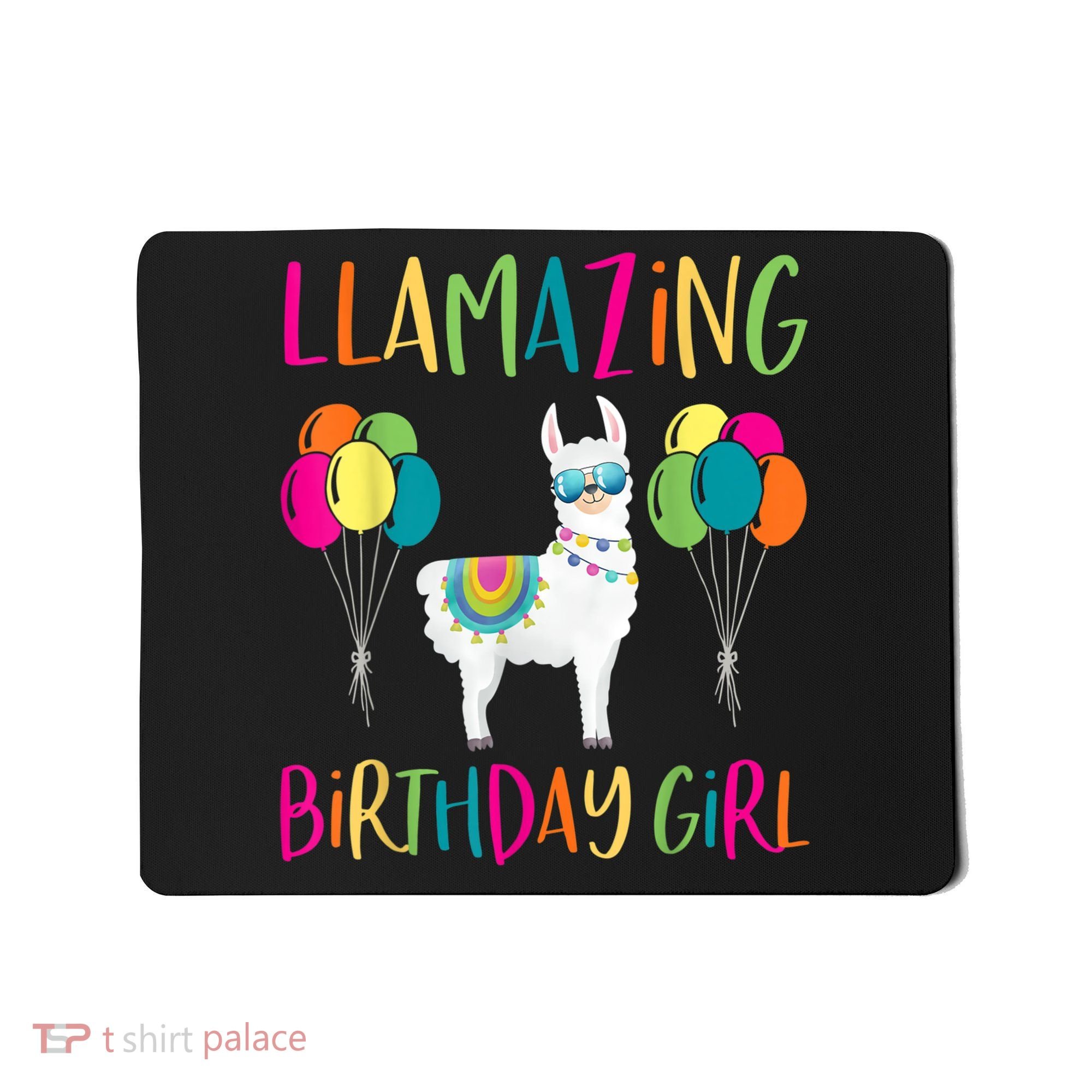 Girl Llama Birthday LLamazing Party Alpaca Balloons Mousepad