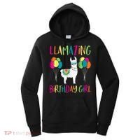Girl Llama Birthday LLamazing Party Alpaca Balloons 1 Women's Hoodie thumb 0