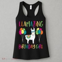 Girl Llama Birthday LLamazing Party Alpaca Balloons 1 Women's Tank Top thumb 3