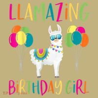 Girl Llama Birthday LLamazing Party Alpaca Balloons 1 T-Shirt thumb 7