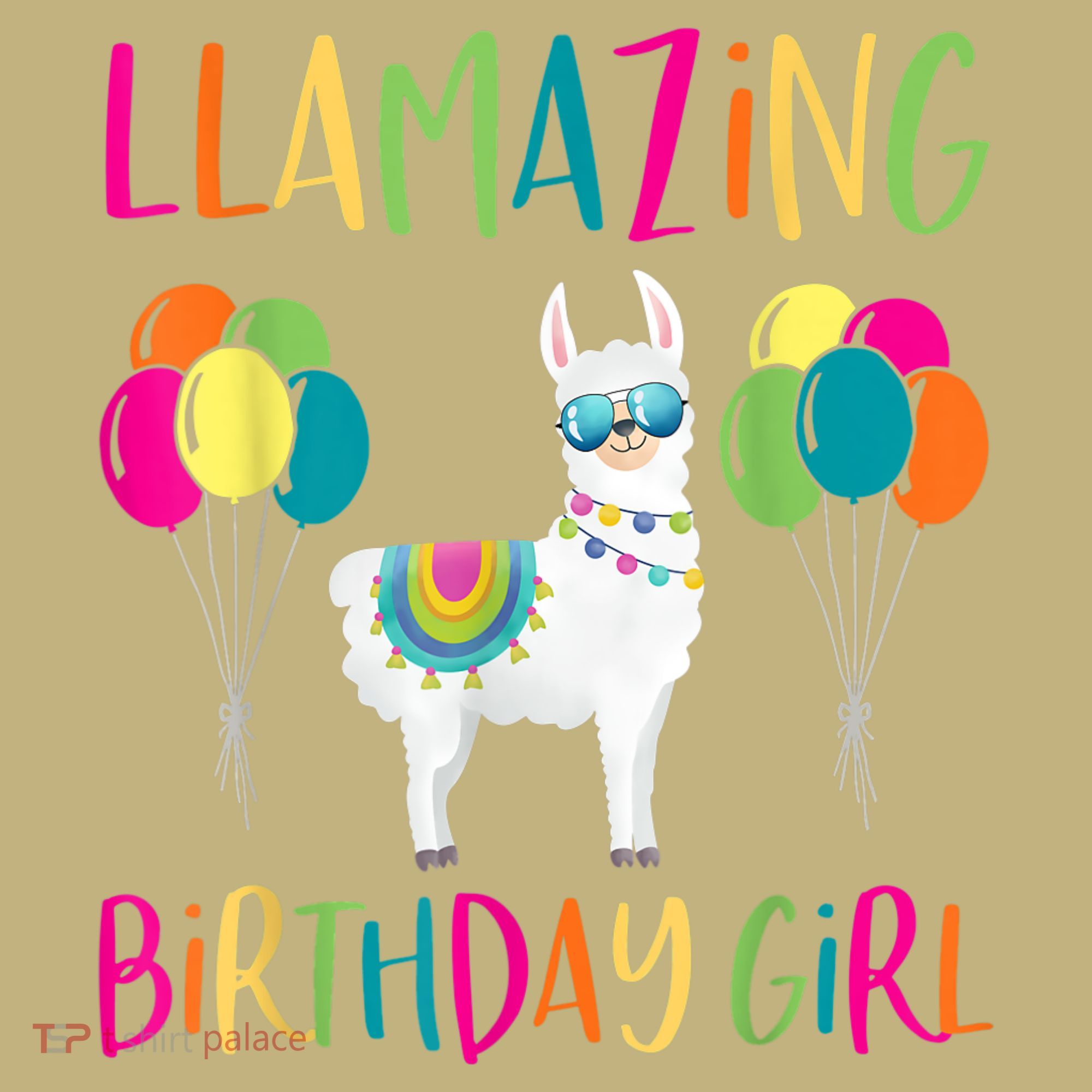 Girl Llama Birthday LLamazing Party Alpaca Balloons 1 T-Shirt