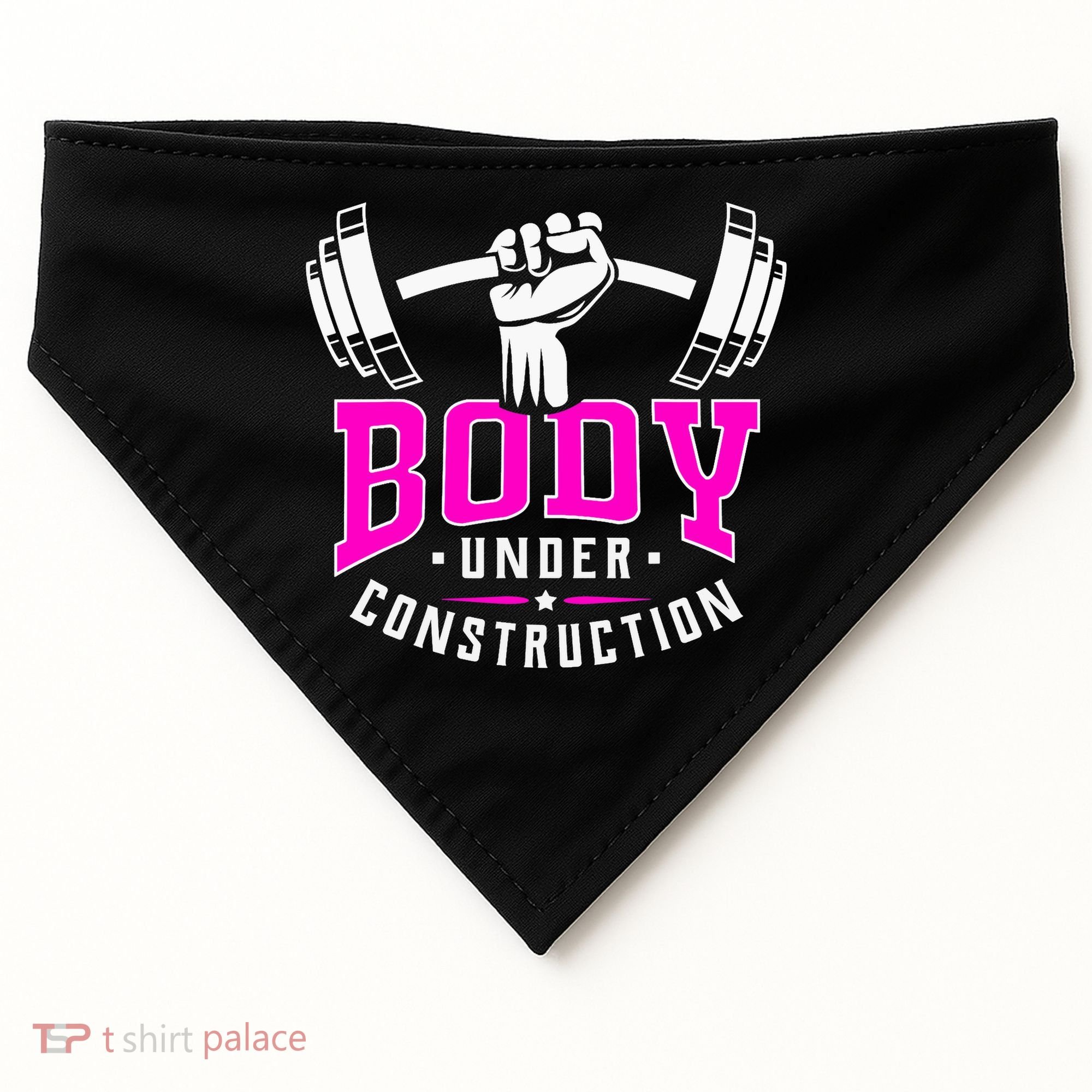 Gym Lovers Body Under Construction Workout Related Gym Rats USA-Made Doggie Bandana
