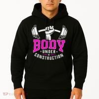 Gym Lovers Body Under Construction Workout Related Gym Rats Hoodie thumb 2