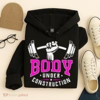 Gym Lovers Body Under Construction Workout Related Gym Rats Hoodie thumb 4