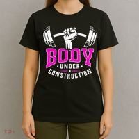 Gym Lovers Body Under Construction Workout Related Gym Rats T-Shirt thumb 4
