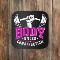 Gym Lovers Body Under Construction Workout Related Gym Rats Coaster thumb 0
