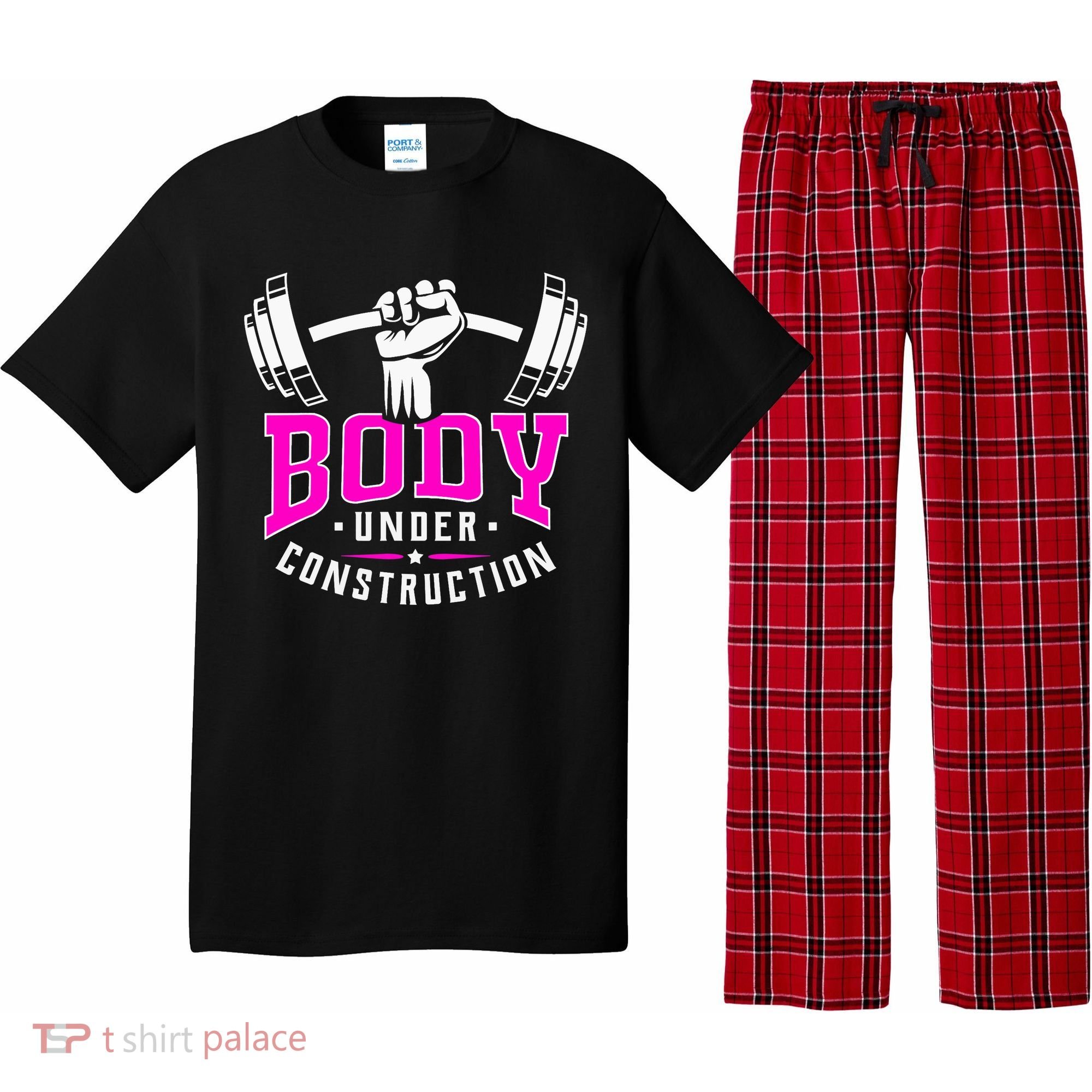Gym Lovers Body Under Construction Workout Related Gym Rats Pajama Set
